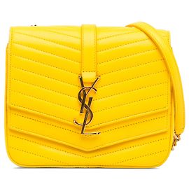 Borsa a tracolla Sulpice con monogramma Chevron giallo Saint Laurent Giallo