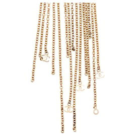 Chanel-Colar Chanel com corrente com franjas douradas-Dourado