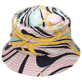 Emilio Pucci-Pink & Multicolor Emilio Pucci Abstract Print Bucket Hat Size 1-Pink