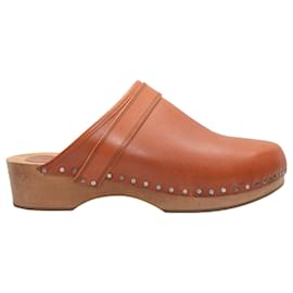 Sabot con zoccoli in pelle marrone chiaro Isabel Marant taglia 38 Cammello