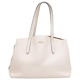 Coach-Bolsa tote de couro Coach branca-Branco