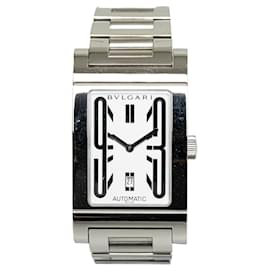 Bulgari-Silver Bvlgari Automatic Stainless Steel Rettangolo Watch-Silvery