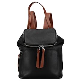 Loewe-Black LOEWE Leather Goya Backpack-Black