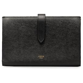 Céline-Portefeuille noir à grande sangle Celine-Noir