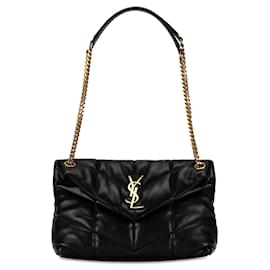 Saint Laurent-Bolsa de ombro pequena LouLou Puffer preta Saint Laurent-Preto