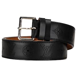 Louis Vuitton-Ceinture Mahina perforée noire Louis Vuitton-Noir