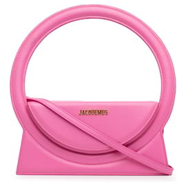 Jacquemus-Le sac Rond Satchel de couro de bezerro Jacquemus rosa-Rosa