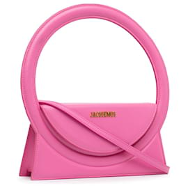 Jacquemus-Le sac Rond Satchel de couro de bezerro Jacquemus rosa-Rosa