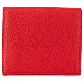 Bottega Veneta-Carteira Bifold em Couro Bottega Veneta Vermelha-Vermelho