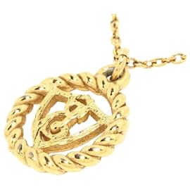 Burberry-Gold Burberry Logo Pendant Necklace-Golden