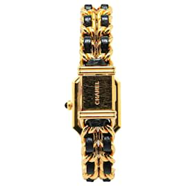 Chanel-Reloj Chanel dorado de cuarzo y acero inoxidable Premiere Chaine-Dorado