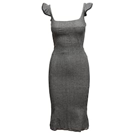 D&G-Grey D&G Virgin Wool Midi Dress Size IT 38-Grey