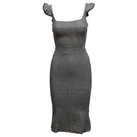 Robe midi grise en laine vierge D&G Taille IT 38 Gris