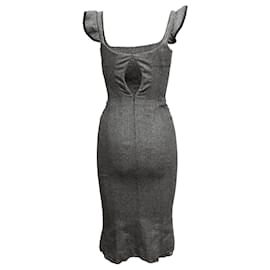 D&G-Grey D&G Virgin Wool Midi Dress Size IT 38-Grey