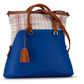 Maison Martin Margiela-Bolsa Margiela Azul Margiela Média Borracha e Lona 5ac-Azul