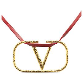 Red Valentino – Halskette mit VLogo-Anhänger Rot