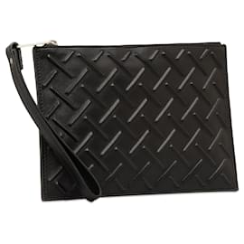 Bottega Veneta-Bolsa clutch preta Bottega Veneta em couro com relevo-Preto