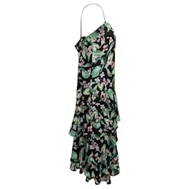 Dolce & Gabbana-Vestido preto e multicolorido Dolce & Gabbana com estampa floral sem mangas tamanho US S/M-Preto