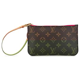 Louis Vuitton-Brown Louis Vuitton Monogram Neverfull Pouch-Brown