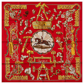Hermès-Lenços de seda vermelhos Hermès Copeaux-Vermelho