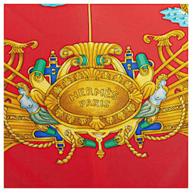 Hermès-Lenços de seda vermelhos Hermès Voiles De Lumiere-Vermelho