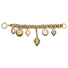 Chanel-Pulseira de corrente icônica Chanel CC Multi Charms em ouro-Dourado