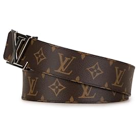 Louis Vuitton-Brown Louis Vuitton Monogram Initiales Reversible Belt-Brown