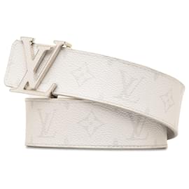 Louis Vuitton-Cinto reversível com iniciais do monograma Louis Vuitton branco-Branco