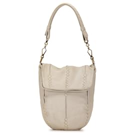 Bottega Veneta-Hobo com acabamento Intrecciato branco Bottega Veneta-Branco