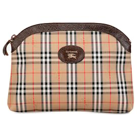 Burberry-Embreagem marrom Burberry Haymarket Check marrom-Marrom