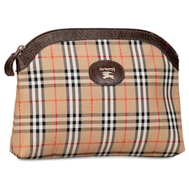 Burberry-Embreagem marrom Burberry Haymarket Check marrom-Marrom