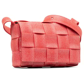 Bottega Veneta-Crossbody Bottega Veneta Rubber Maxi Intrecciato Cassete Vermelho-Vermelho