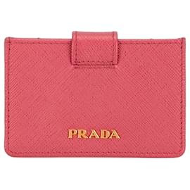 Prada-Porta-cartões Prada Saffiano Rosa-Rosa