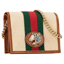 Gucci-Carteira Gucci Rajah Canvas Marrom-Marrom