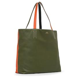 Hermès-Sacola Sens 45 forrada bicolor verde Hermès-Verde