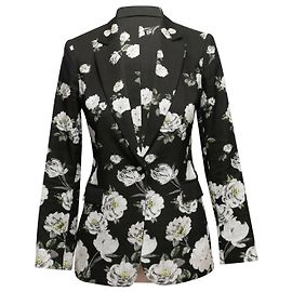Black & Multicolor Alice + Olivia Floral Print Blazer Size US 4 Black