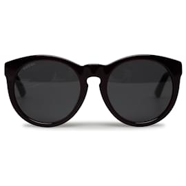 Gucci-Gafas de sol tintadas redondas con G entrelazadas y diamantes de imitación de estrella de Gucci en negro-Negro