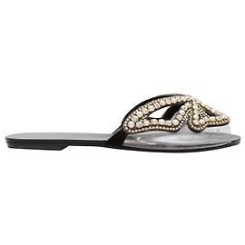 Black & White Sophia Webster Madame Butterfly Slide Sandals Size 40 Black