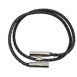 Hermès-Pulsera Hermès Tournis Tresse negra-Negro