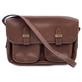 Emanuel Ungaro Borsa messenger tascabile Ungaro vintage foderata in pelle marrone Marrone