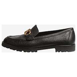 Salvatore Ferragamo-Mocasines con hebillas y herrajes en color negro dorado - talla UE 39,5-Negro