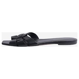 Saint Laurent-Black Tribute leather sandals - size EU 39.5-Black