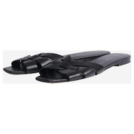 Saint Laurent-Black Tribute leather sandals - size EU 39.5-Black