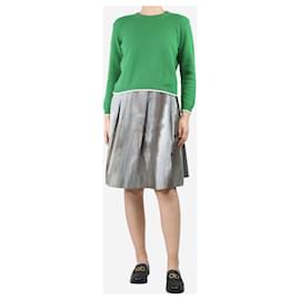 Marni-Falda midi plisada gris - talla UK 8-Gris