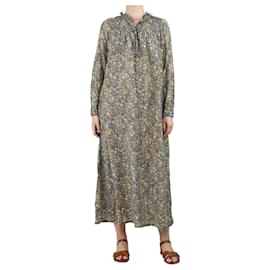 Isabel Marant Etoile-Vestido midi con estampado floral en gris oscuro y amarillo - talla UK 8-Gris