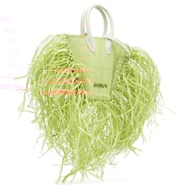 Jacquemus-Jacquemus Brown Raffia Le Petit Baci Satchel-Brown,Beige
