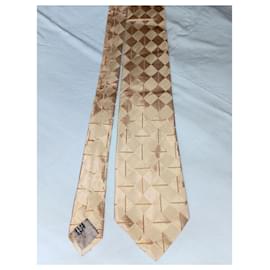 Christian Dior-Pañuelo de seda de lujo hecho en Francia-Castaño
