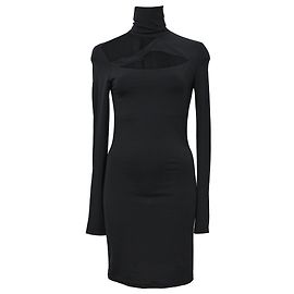 Mini-robe découpée Pierre Balmain en viscose noire Noir