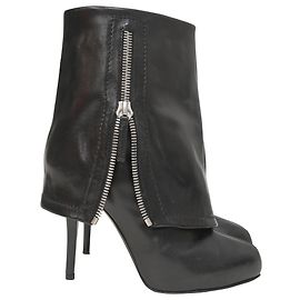 Botas Giuseppe Zanotti con cremallera plegable en cuero negro Negro
