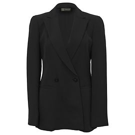 Blazer Versace con petto foderato in lana nera Nero